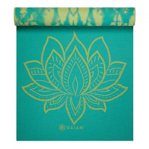 Tapis de yoga  réversible Mat – GAIAM Turquoise Lotus 6 MM 62344